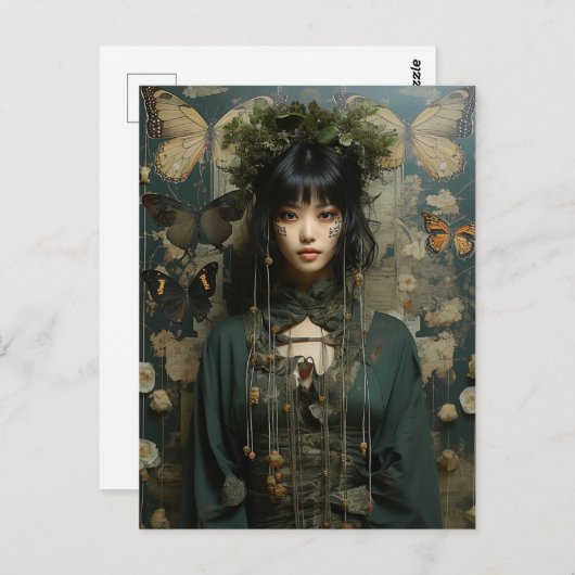 ファンタジーと蝶AIアート ポストカード (正面/裏面)
