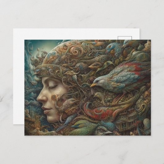 ファンタジーと鳥はがき ポストカード (正面/裏面)