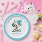 ファンタジーなお茶色の誕生日 ペーパープレート (パーティー)