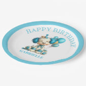 ファンタジーなお茶色の誕生日 ペーパープレート (アングル)
