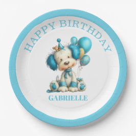 ファンタジーなお茶色の誕生日 ペーパープレート