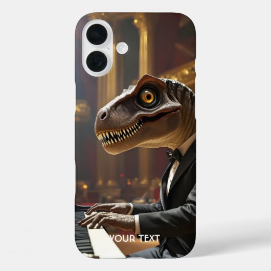 ファンタジーなかわいいティラノサウルス ピアノ演奏 Case-Mate iPhoneケース (裏面)