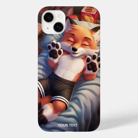 ファンタジーなかわいい赤ちゃん狐の寝顔 Case-Mate iPhoneケース (裏面)