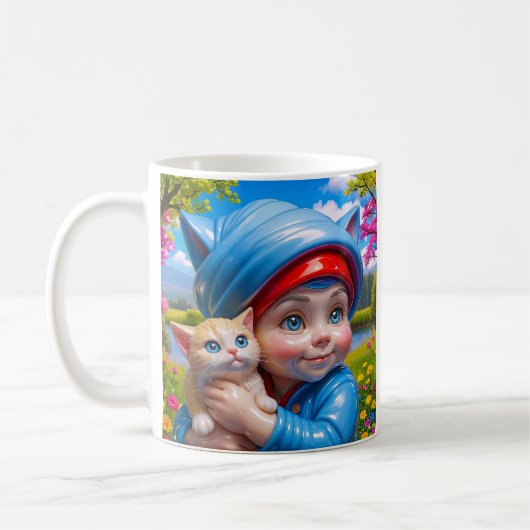 ファンタジーなエルフ猫 コーヒーマグカップ (左)