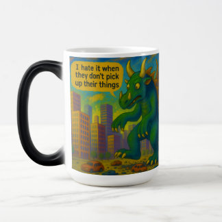 ファンタジーなカイジュウモンスターアートがものを踏みつぶす モーフィングマグカップ