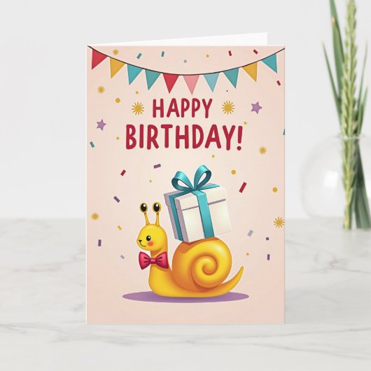 ファンタジーなカタツムリの誕生日カード カード (正面)