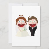 ファンタジーなカートゥーンの花嫁と花婿の結婚式  招待状 (正面)