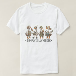 ファンタジーなガチョウの夏のパーティー ビンテージイラスト Tシャツ