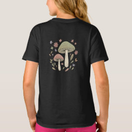 ファンタジーなキノコのボタニカルグラフィックがかわいい Tシャツ