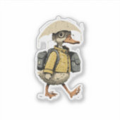 ファンタジーなキャラクターのアヒル シール (正面)
