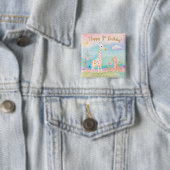 ファンタジーなキリンの1歳の誕生日お祝い 缶バッジ (インサイチュ)