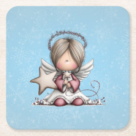 ファンタジーなクリスマスの天使 スクエアペーパーコースター