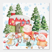 ファンタジーなクリスマスコテージの壁紙 かわいい 壁紙 (正面)