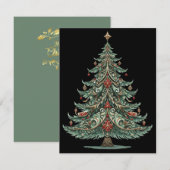 ファンタジーなクリスマスツリーのホリデーカード (正面/裏面)