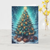 ファンタジーなクリスマスツリー カード (黄色い花)
