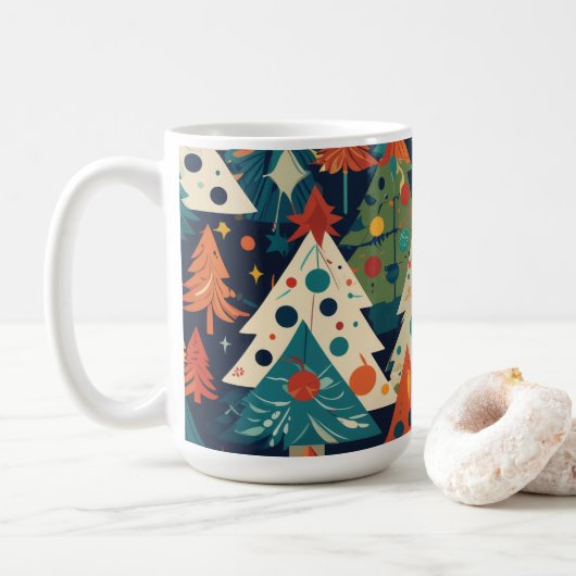 ファンタジーなクリスマスツリー コーヒーマグカップ (ドーナツ)