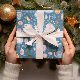 ファンタジーなクリスマスパターンの包装紙 ラッピングペーパー