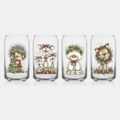 ファンタジーなクリスマス森林動物 ガラス缶 (裏面)