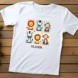 ファンタジーなサファリ動物の落書き トドラーTシャツ