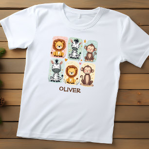 ファンタジーなサファリ動物の落書き トドラーTシャツ
