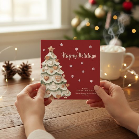 ファンタジーなジンジャーブレッドツリー クリスマスカード 招待状