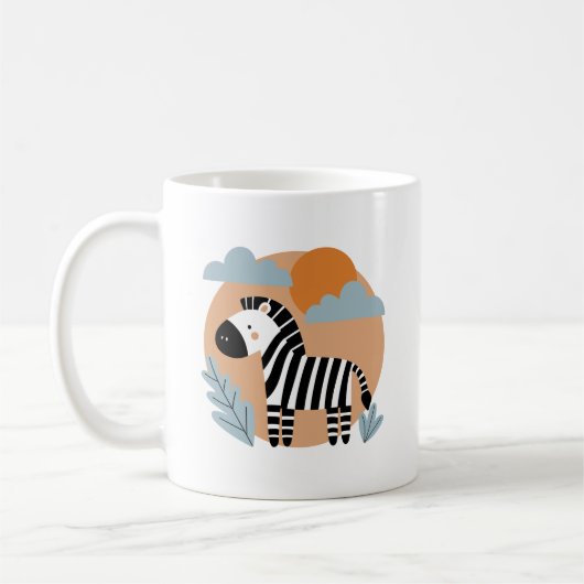 ファンタジーなゼブラ スカンジナビア風 コーヒーマグカップ (左)