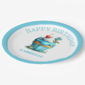 ファンタジーなティール色の誕生日  ペーパープレート (アングル)