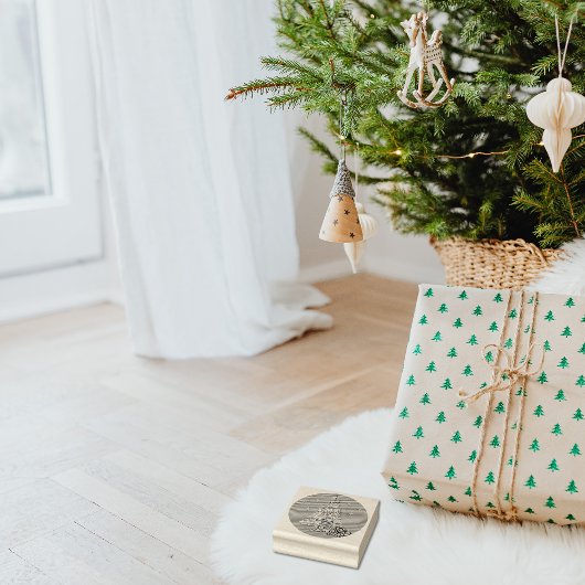 ファンタジーなトラのクリスマスツリー ラバースタンプ