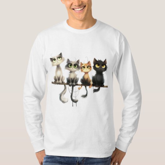 ファンタジーなネコ Tシャツ (正面)