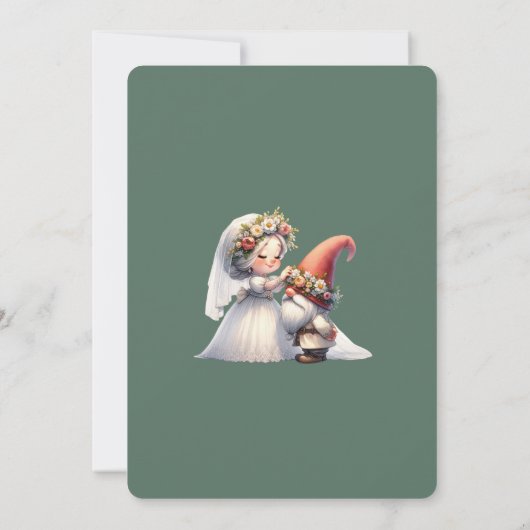 ファンタジーなノームの楽しい結婚式の招待状 招待状 (裏面)