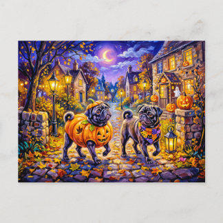 ファンタジーなハロウィンコスチューム モップ犬のイラスト ポストカード