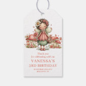 ファンタジーなピンクの妖精の2歳の誕生日ギフトタグ ギフトタグ (裏面)
