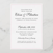 ファンタジーなピンクの植物画と蝶のモチーフの結婚式 箔招待状 (裏面)