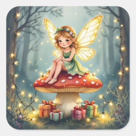 ファンタジーなフェアリークリスマス スクエアシール