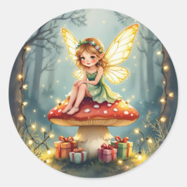 ファンタジーなフェアリーテールクリスマス ラウンドシール