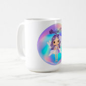 ファンタジーなプリンセスと妖精の誕生日 コーヒーマグカップ (正面左)
