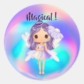 ファンタジーなプリンセスと妖精の誕生日 ラウンドシール (正面)