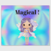 ファンタジーなプリンセスの妖精の誕生日 ラッピングペーパー (フラット)