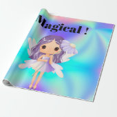 ファンタジーなプリンセスの妖精の誕生日 ラッピングペーパー (アンロールド)