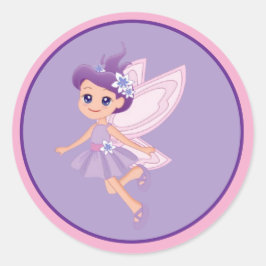 ファンタジーなプリンセス+妖精の誕生日パーティーファーバー ラウンドシール