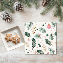 ファンタジーなボタニカル クリスマス ペーパーナプキン
