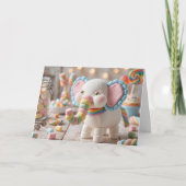 ファンタジーなマシュマロの象の誕生日 カード (正面)