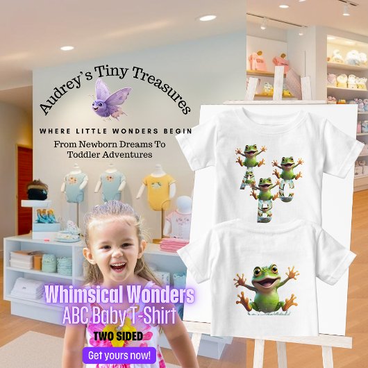 ファンタジーな世界 赤ちゃん 半袖ABC Tシャツ