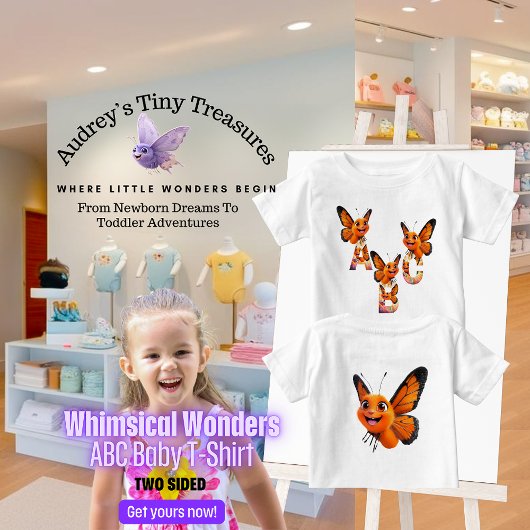 ファンタジーな世界 赤ちゃん 半袖ABC Tシャツ