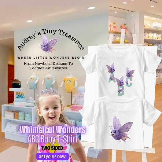 ファンタジーな世界 赤ちゃん 半袖ABC Tシャツ