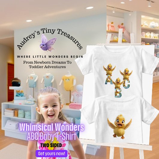 ファンタジーな世界 赤ちゃん 半袖ABC Tシャツ