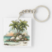 ファンタジーな夏の砂浜の風景 キーホルダー (裏面)