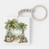 ファンタジーな夏の砂浜の風景 キーホルダー (裏面)