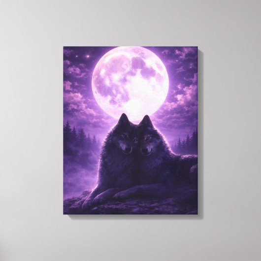 ファンタジーな夜空の野生動物 16x20 キャンバスプリント (正面)