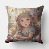 ファンタジーな女の子 クッション (正面)